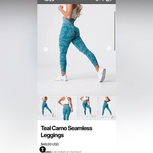 Teal NVGTN Camo Seamless Leggings